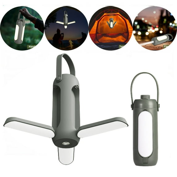 Eurhowing 2-in-1 Camping Lantern with Flashlight, 10000mAh Rechargeable LED Outdoor Lantern, Waterproof 720LM Foldable Tent Lamp Emergency Light for Hurricane Travel, Gray