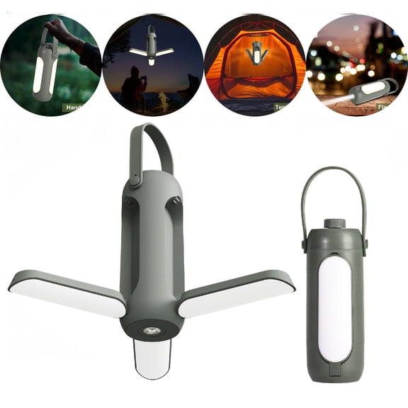 Eurhowing 2-in-1 Camping Lantern with Flashlight, 10000mAh Rechargeable LED Outdoor Lantern, Waterproof 720LM Foldable Tent Lamp Emergency Light for Hurricane Travel, Gray