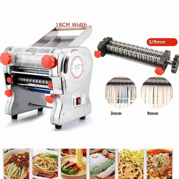 Eurhowing 750W Electric Pasta Maker Machine, 18cm Wide Press Noodles Maker with 3/9mm Stainless Steel Cutters, Pasta Roller for Fresh Noodles, Lasagna, Fettuccine, Home Restaurant Use