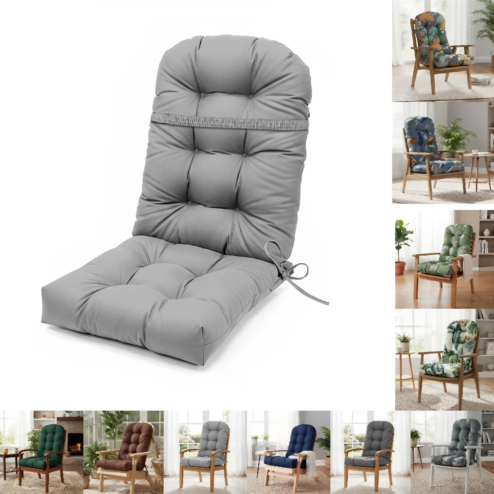 Eurhowing Adirondack Chair Cushions 1Pcs, 44x20x4 Inch Waterproof Outdoor Rocking Chair Cushion, High Back Chair Seat Pad for Patio Furniture, Light Gray