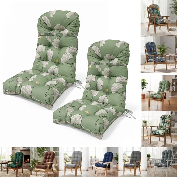 Eurhowing Adirondack Chair Cushions 2Pcs, 44x20x4 Inch Waterproof Outdoor Rocking Chair Cushion, High Back Chair Seat Pad for Patio Furniture, Print01