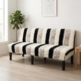 thumbnail image 1 of Eurhowing Armless Sofa Cover, Fuzzy Plush Non-Slip Futon Slipcover, Fall Winter Thick Sofa Bed Furniture Protector, Loveseat, Black, 1 of 10
