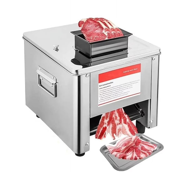 Eurhowing Electric Meat Slicer 850W, Commercial Food Slicer for Frozen Meat, Automatic Deli Food Cutter with 2.5MM Stainless Steel Blade