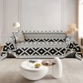 thumbnail image 1 of Eurhowing Boho Sofa Cover for 2 Cushion Couch, Stretchable Chenille Couch Slipcover, Washable Pet Friendly Sofa Throws Furniture Protector for Home Decor, 71" X102", Black, 1 of 10