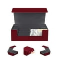 thumbnail image 1 of Eurhowing Trading Card Storage Box 2600+, Large Deck Case with Magnetic Closure & Dividers, PU Leather Card Holder Organizer for Magic Sports Game Cards, Red, 1 of 9