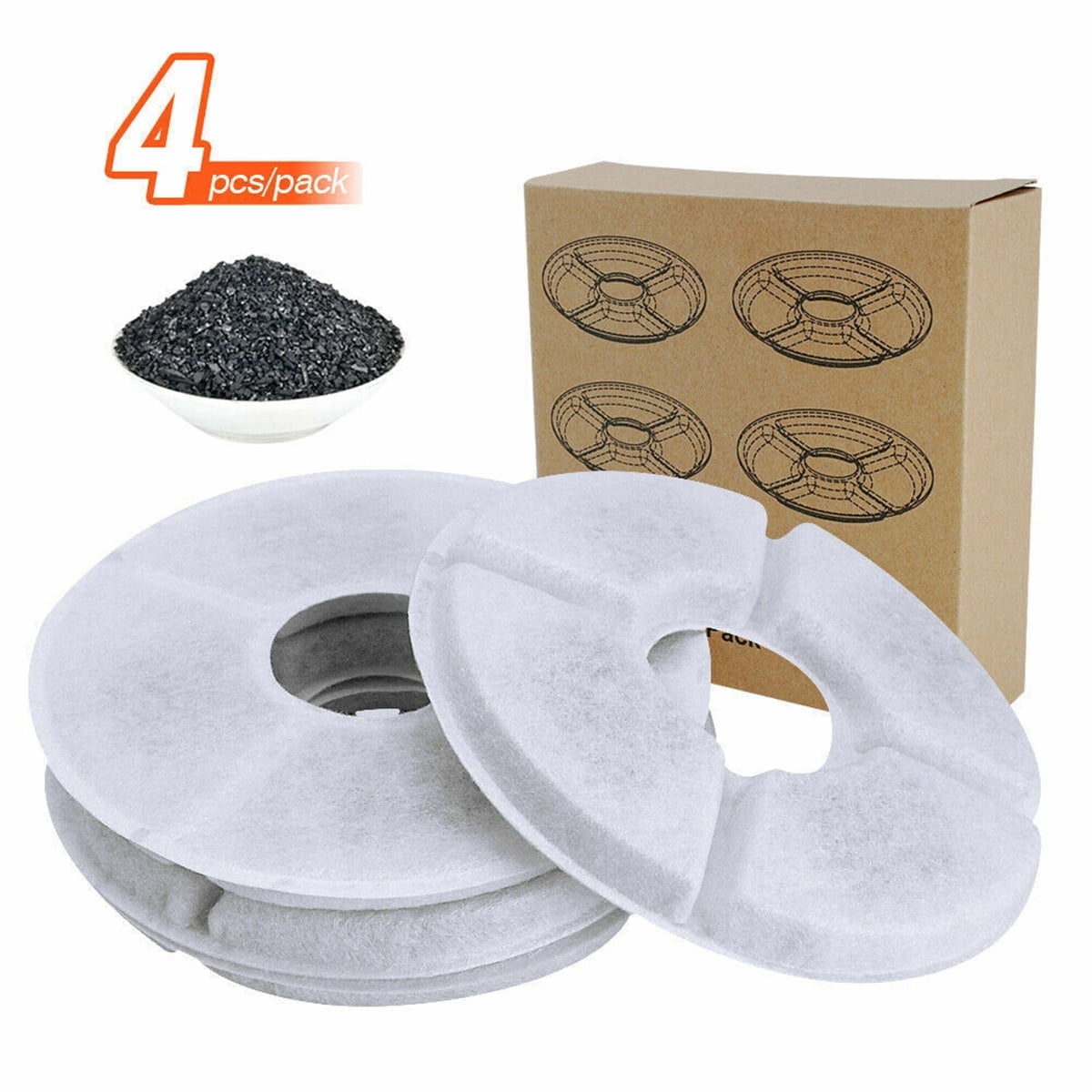 Eurhowing Cat Water Fountain Filter Replacement, 4 Packs for 2.4L Pet Water Foutain, Water Filter for Cat Fountain