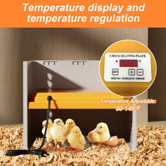 Eurhowing 10"x10" Chick Brooder Heater Plate, Adjustable Height & Angle Chicken Coop Heater, Energy Efficient Heating for Chicks, Ducks, Poult