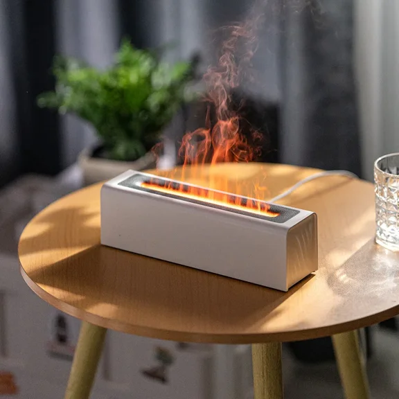 Eurhowing Cool Mist Humidifier Aromatherapy Essential Oil Diffuser Simulation Fireplace Flame Diffuser for Bedroom Living Room Office Car