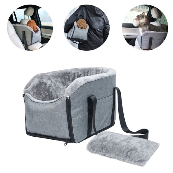 Eurhowing Dog Car Seats,Portable Dog Console Car Seat for Small Dog Under 13.5lbs,Detachable Washable Puppy Booster Car Seat with Cushion