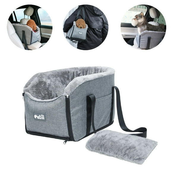Eurhowing Dog Car Seats,Portable Dog Console Car Seat for Small Dog Under 13.5lbs,Detachable Washable Puppy Booster Car Seat with Cushion
