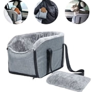 Eurhowing Portable Dog Car Seat, Center Console Pet Booster Seat for Small Dogs Up to 15lbs, Puppy Travel Carrier with Safety Belt & Cushion