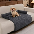 thumbnail image 1 of Eurhowing Dog Couch Cover 30"x30", Corduroy Dog Bed Mat for Couch with 3 Side Dog Pillow, Washable Sofa Cover Pet Furniture Protector for Dogs&Cats, Dark Gray, 1 of 10