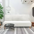 thumbnail image 1 of Eurhowing Elastic Sofa Cover, Plush Stretchable Futon Slipcover for Armless Sofa Bed, Soft Velvet Furniture Protector, Ivory White, 1 of 9
