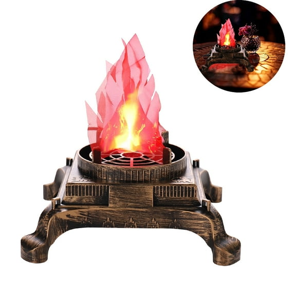 Eurhowing Fake Fire Flame Light 1-Pack, USB Powered Flickering Flame Lamp, Retro Realistic Electric Campfire Light for Halloween Christmas Home Party Decoration