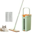 thumbnail image 1 of Eurhowing Flat Floor Mop and Bucket Set, Hands-Free Wringing Mop with 2 Washable Microfiber Pads, Flat Mop for Tile, Hardwood, Laminate Floors, Green, 1 of 10