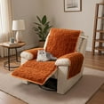 thumbnail image 1 of Eurhowing Fleece Recliner Chair Cover, Non-Slip Stretchable Recline Sofa Slipcover, Fuzzy Plush Washable Armchair Reclining Furniture Protector, Orange, 1 of 10