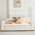 thumbnail image 1 of Eurhowing Thick Velvet Sofa Cover for Dogs and Cats, Fuzzy Fleece Non-Slip Couch Slipcover Pad, Washable Furniture Protector Mat, 28"×71", Beige, 1 of 8