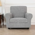 thumbnail image 1 of Eurhowing Jacquard Stretch Sofa Slipcover 2-Piece, Textured Couch Cover for Armchair, Washable Pet & Kid Friendly Furniture Protector, Light Gray, 1 of 8