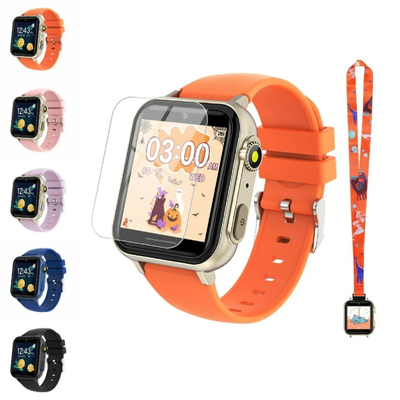 Eurhowing Kids Smart Watch Age 3-12, 31 Games, Learning Cards, HD Touch Screen, Camera, Music, Audiobook, Pedometer, Fun & Educational Birthday Gift Idea, Orange