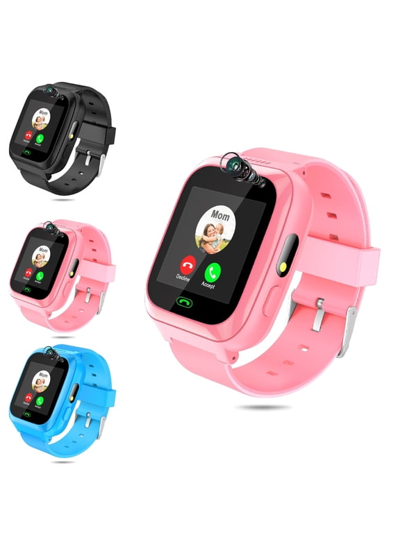 Kids Smart Watch with Two-Way Call, Kid-Safe Anti-Lost Smartwatch Phone, SOS Call Remote Camera Touch Screen Games, Christmas Birthday Gift for 3-12 Girls Boys, Pink