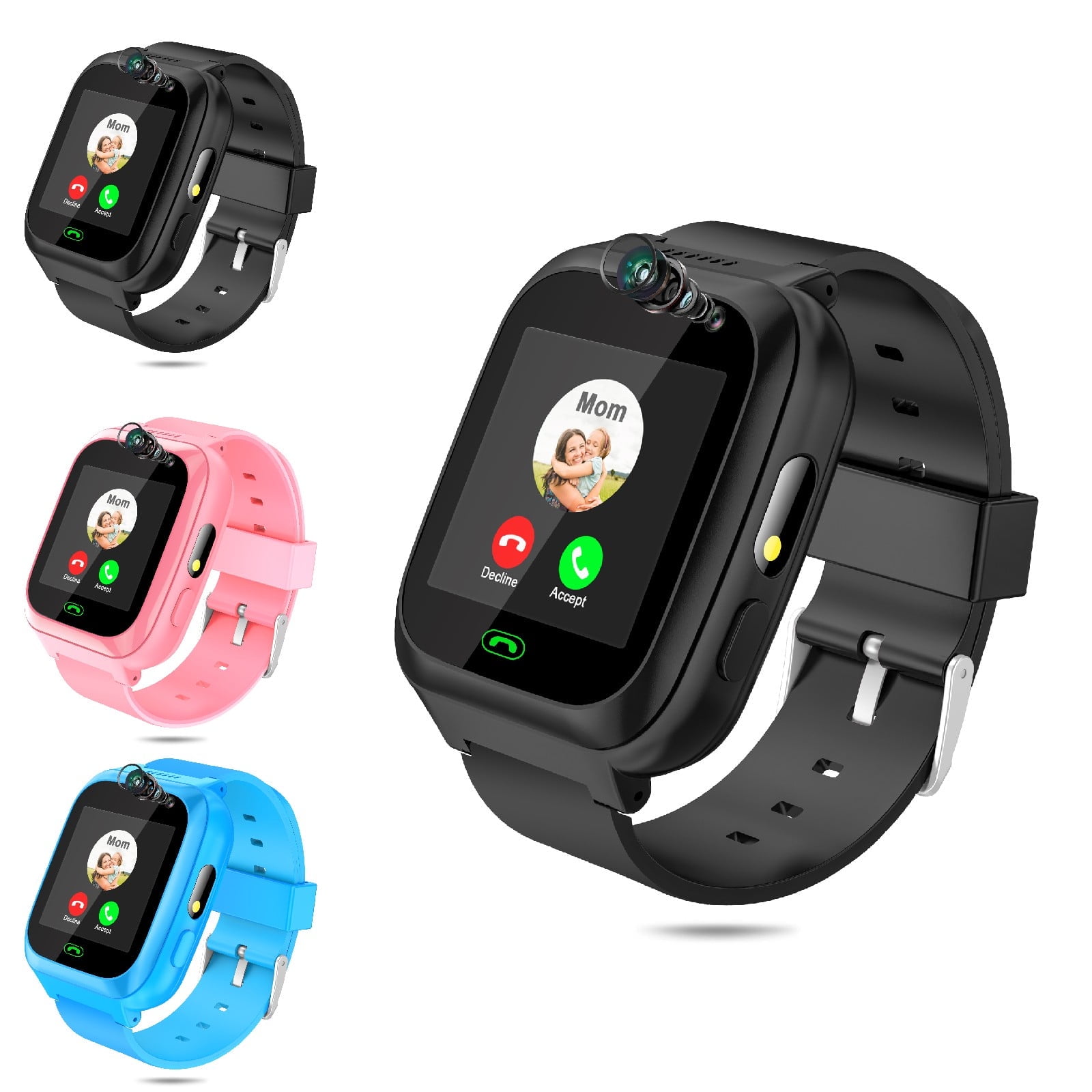 Eurhowing Kids Smart Watch with Two-Way Call, Kid-Safe Anti-Lost Smartwatch Phone, SOS Call Remote Camera Touch Screen Games, Christmas Birthday Gift for 3-12 Girls Boys, Black