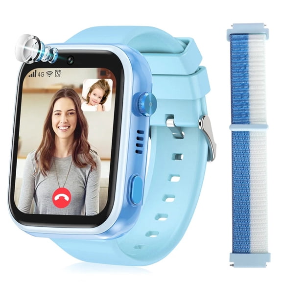 Eurhowing Kids Smartwatch with GPS Tracker & Video Call & SOS, Parental Controls 4G Smart Watch, Safe Phone Watch for Girls Boys Ages 3-12, Christmas Gift, Blue