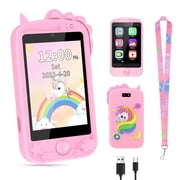 Eurhowing Kids Toy Phone, Smart Phone Toys with Phone Calls & Dual Camera, Educational Learning Toy Birthday Christmas Gift for Boys Girls Ages 3-12, Pink