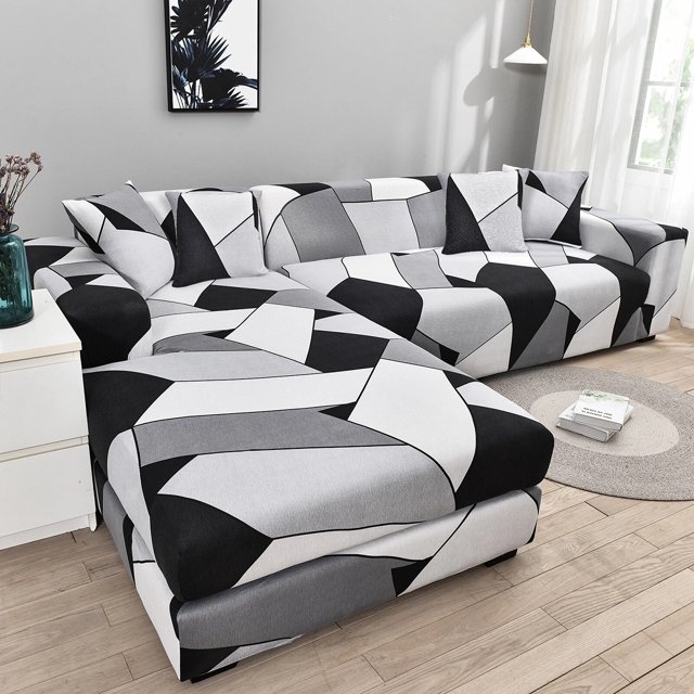 Eurhowing L Shape Sofa Slipcover for Sectional Couch, 3+3 Seater Stretchable Couch Covers with Non-Slip Elastic Bottom, Washable Furniture Protector for Home Decor