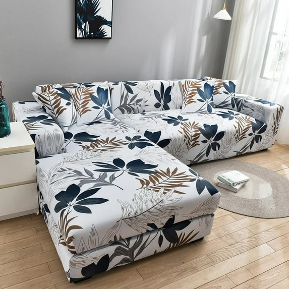 Eurhowing L Shape Sofa Slipcover for Sectional Couch, 3+3 Seater Stretchable Couch Covers with Non-Slip Elastic Bottom, Washable Furniture Protector for Home Decor