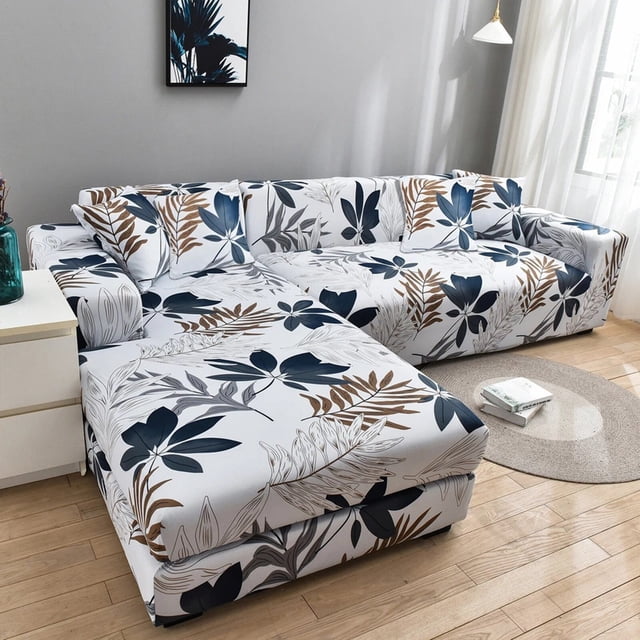 Eurhowing L Shape Sofa Slipcover for Sectional Couch, 3+3 Seater Stretchable Couch Covers with Non-Slip Elastic Bottom, Washable Furniture Protector for Home Decor