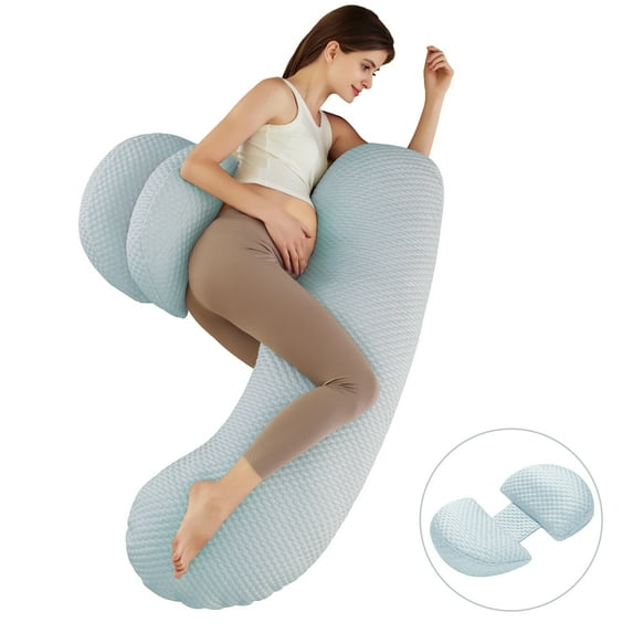 Eurhowing Large Body Pillow, Breathable Full Body Pillow for Side Sleeper, Soft Long Bed Pillow for Adults, 34"×36", Blue