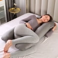 thumbnail image 1 of Eurhowing Large Body Pillow, Full Body Pillow for Side Sleeper, Long Bed Pillow with Detachable Cover for Adults, Hypoallergenic Cooling Fabric (47in, Gray), 1 of 8