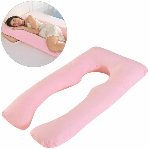 Eurhowing Large Body Pillow, Full Body Pillow for Side Sleeper, Long Bed Pillow with Detachable Cover for Adults, Hypoallergenic Cooling Fabric (47in, Pink)