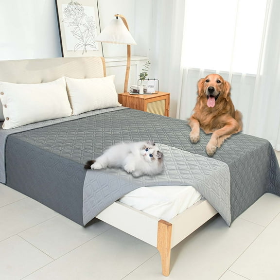 Eurhowing Large Reversible Waterproof Dog Blanket, 82 × 52in Washable Pet Bed Cover, Anti Scratch Sofa Couch Furniture Protector Mat for Dogs