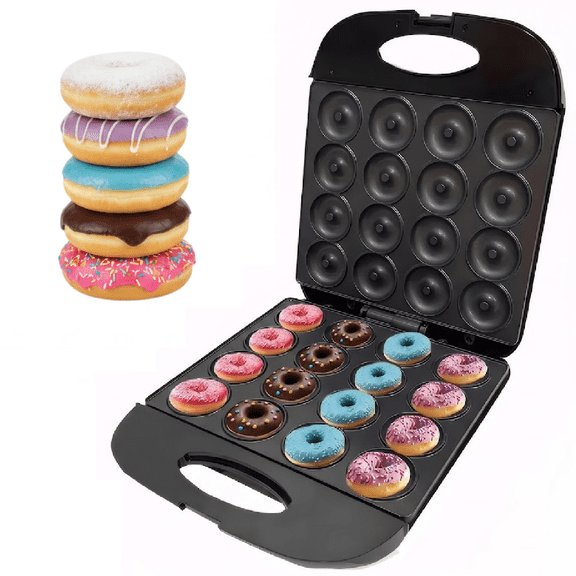 Eurhowing Mini Donut Maker 1400W, Non-Stick Electric Doughnut Machine for 16 Mini Donuts, Fast Heating Kid-Friendly Breakfast & Snack Baker