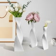 thumbnail image 1 of Eurhowing Modern Geometric Ceramic Vase Set of 3, Decorative Desk Vase, Flower Vase for Table Centerpiece, Kitchen, Living Room Office Decor(Matte White), 1 of 8