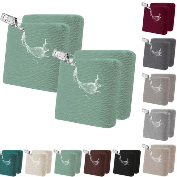 Eurhowing Outdoor Chair Cushion Covers 4Pcs, Waterproof Stretch Seat Cushions Slipcovers, Chair Seat Furniture Protector for Patio, Bean Green