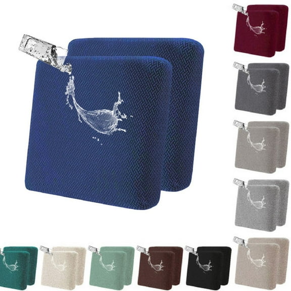 Eurhowing Outdoor Chair Cushion Covers 2Pcs, Waterproof Stretch Seat Cushions Slipcovers, Chair Seat Furniture Protector for Patio, Navy Blue