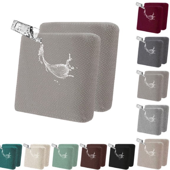 Eurhowing Outdoor Chair Cushion Covers 2Pcs, Waterproof Stretch Seat Cushions Slipcovers, Chair Seat Furniture Protector for Patio, Taupe