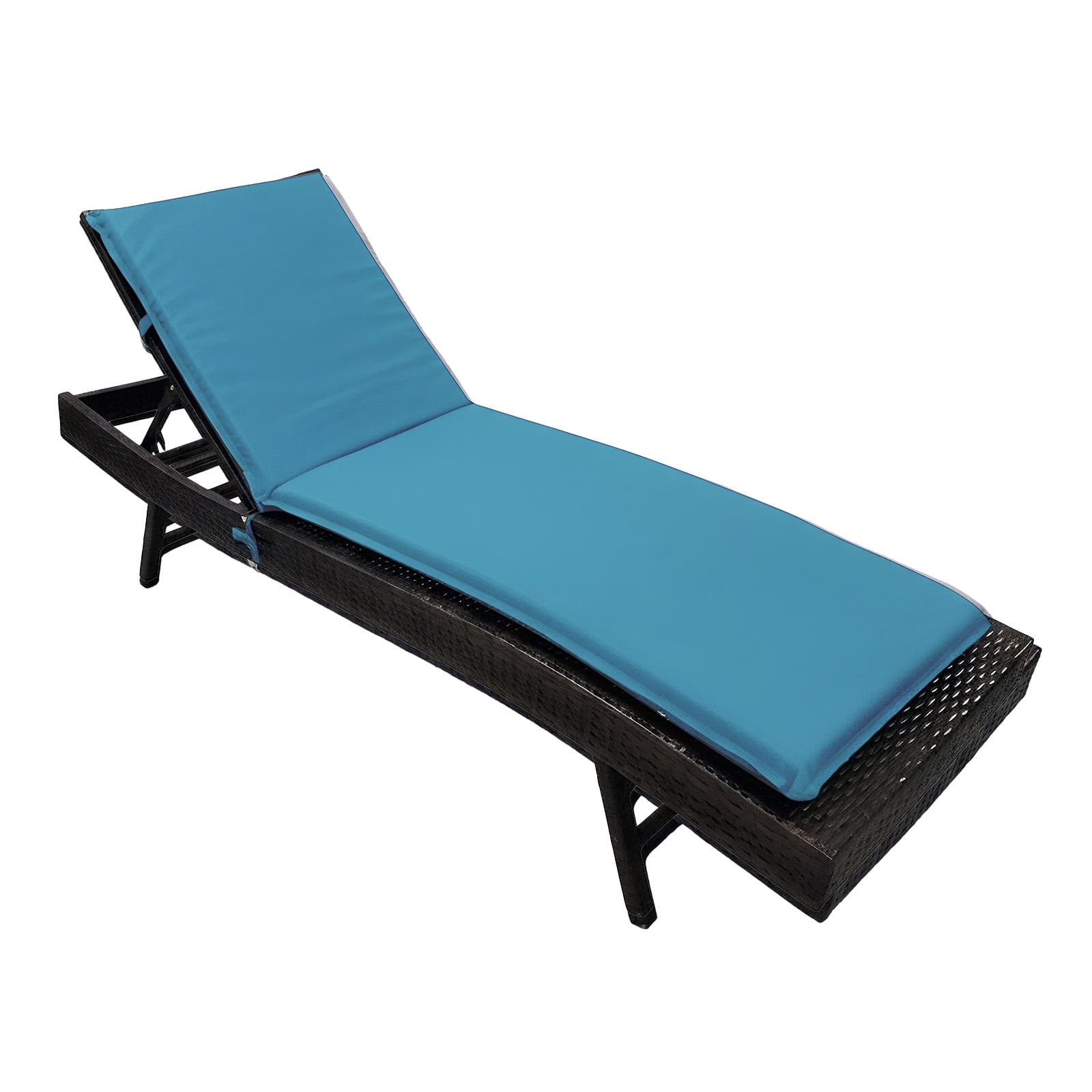 Eurhowing Outdoor Chaise Lounge Cushion 76"×23"×3", Waterproof Thick Patio Furniture Cushions with Straps, High-Density Foam Chair Pads for Poolside & Deck, 1 Pack, Blue