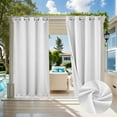 thumbnail image 1 of Eurhowing Outdoor Curtains for Patio Waterproof, Privacy & UV Protection Curtains with Grommet, Outside Curtains for Porch, Gazebo, Backyard, 2 Panels, 52x108 inch, White, 1 of 10