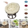 thumbnail image 1 of Eurhowing 48-inch Round Papasan Chair Cushion, 5" Thick Waterproof & UV-Resistant Cotton Seat Pad, Hanging Swing Cushion for Outdoor Patio, Garden, Beige, 1 of 9