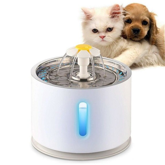 Eurhowing Pet Fountain, Automatic Cat Dog Water Dispenser, 80oz/2.4L Stainless Steel Cat Water Fountain, Ultra Quiet & BPA Free