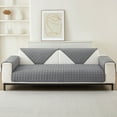 thumbnail image 1 of Eurhowing Plush Sofa Cover, Non-Slip Sofa Slipcover for Corner L Shape 1 2 3 Seater, Soft Warm Velvet Sofa Cushion Covers (Dark Gray, 90x210cm), 1 of 12