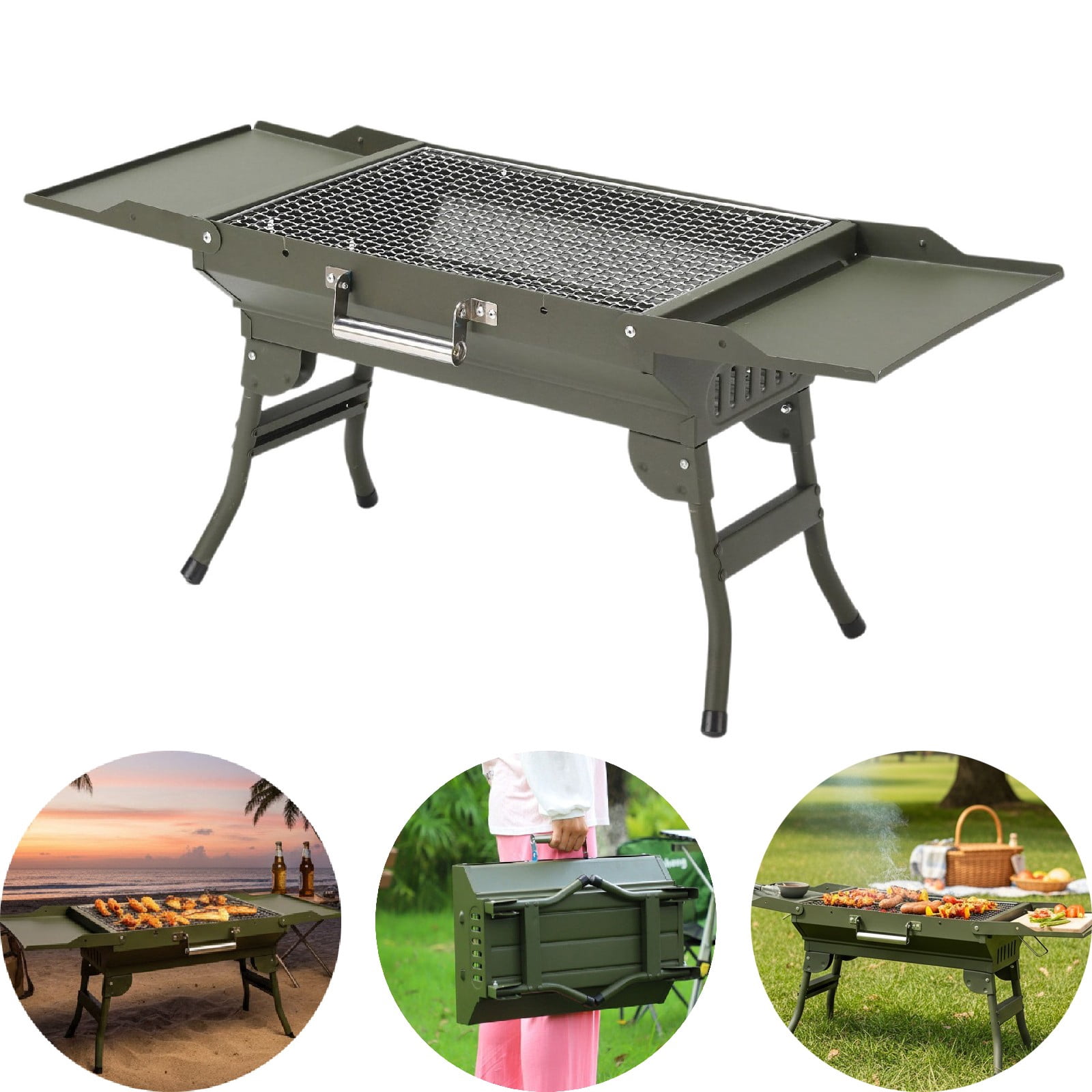 Eurhowing Portable Charcoal Grill, Stainless Steel Folding BBQ Grill ...