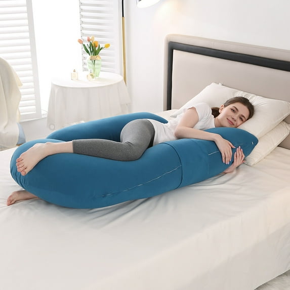 Eurhowing Large Body Pillow, Breathable Full Body Pillow for Side Sleeper, Soft Long Bed Pillow for Adults, Blue