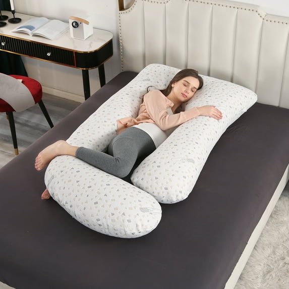 Eurhowing Large Body Pillow, Breathable Full Body Pillow for Side Sleeper, Soft Long Bed Pillow with Removable Cover for Adults, 27×57", Print