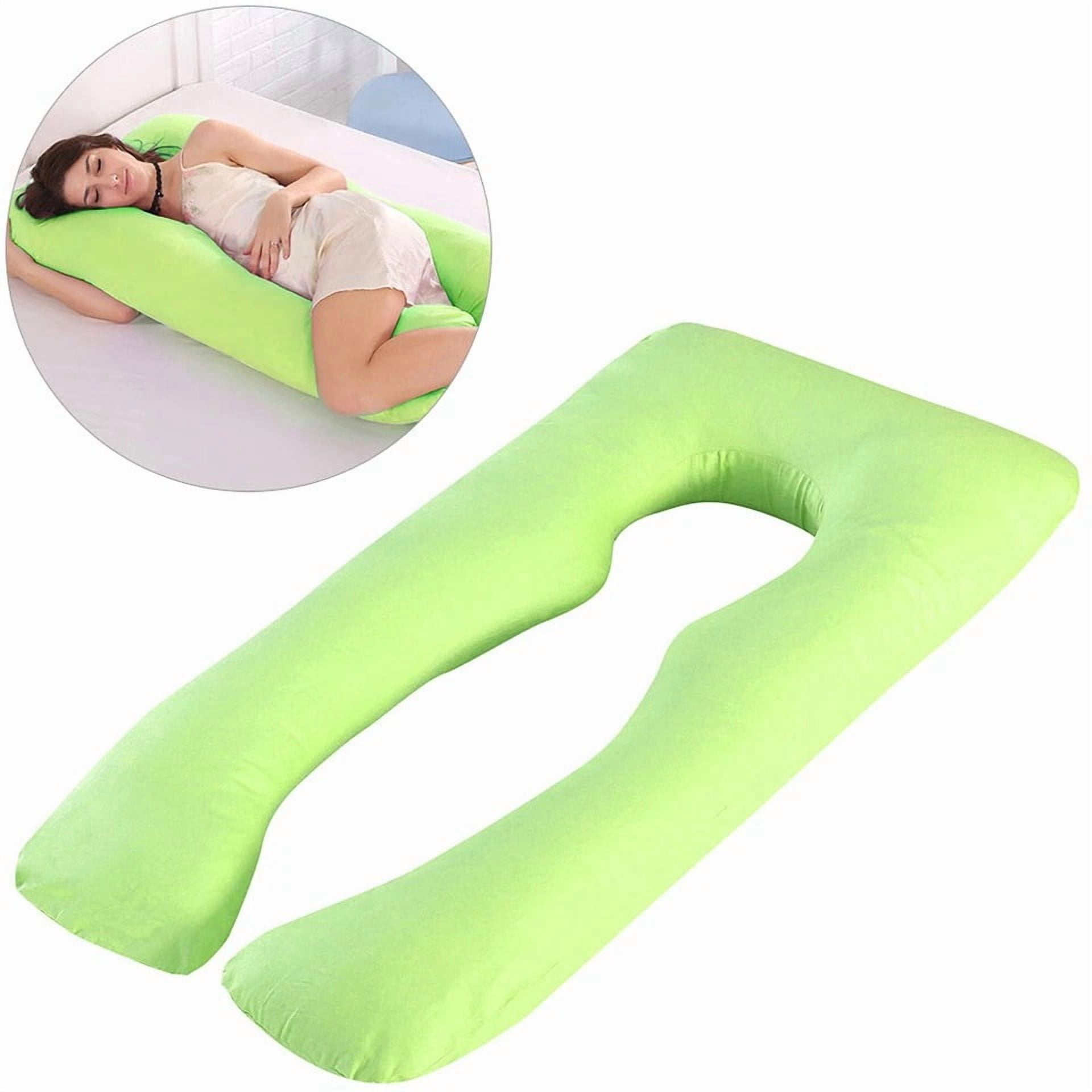 Eurhowing Large Body Pillow, Full Body Pillow for Side Sleeper, Long Bed Pillow with Detachable Cover for Adults, Hypoallergenic Cooling Fabric (47in, Green)