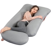 Eurhowing Large Body Pillow, Breathable Full Body Pillow for Side Sleeper, Soft Long Bed Pillow for Adults, Gray