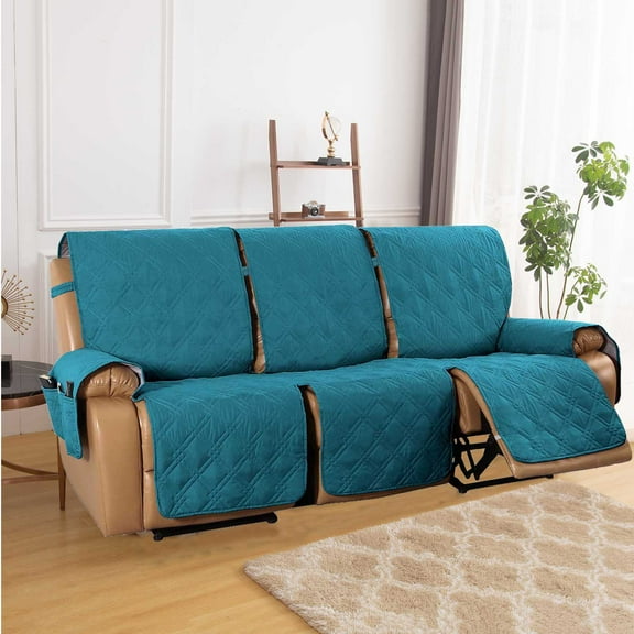 Eurhowing Recliner Sofa Cover for 3-Seater, Waterproof Stretchable Sofa Slipcover, Spill & Stain Resistant Furniture Protector, Blue